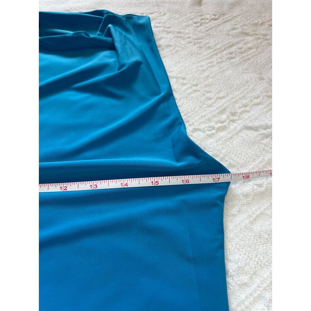 Evening ready maxi dress Pretty Little Thing Petite Blue Slinky  Size Large - Picture 12 of 13